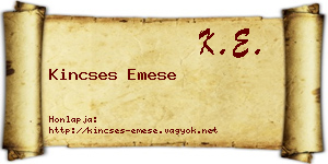 Kincses Emese névjegykártya